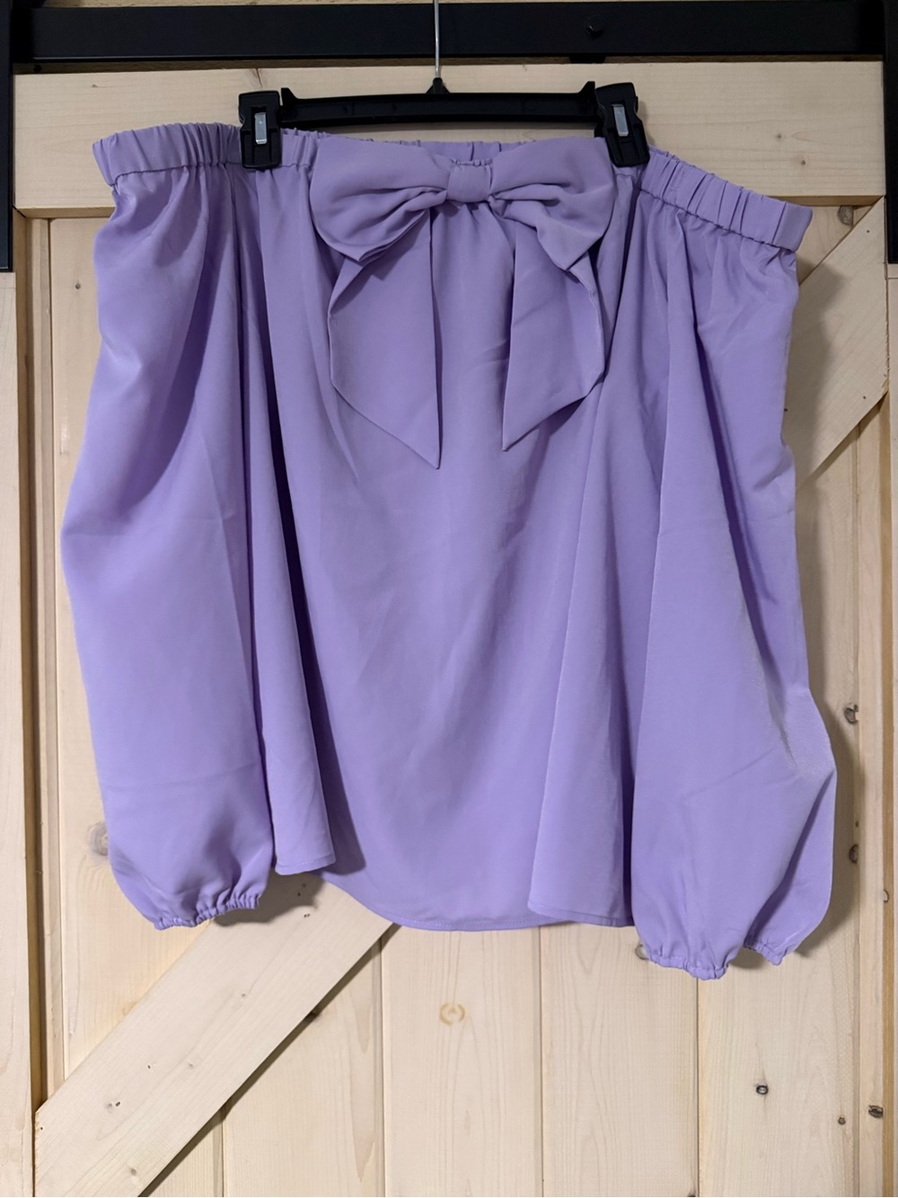 Riley & Rae Lavender Off-Shoulder Bow Blouse Size XXL NWT